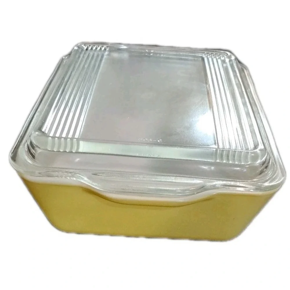 Vintage Pyrex Yellow 1.5 Qt Refrigerator‎ Dish 0503 with Lid 503-C